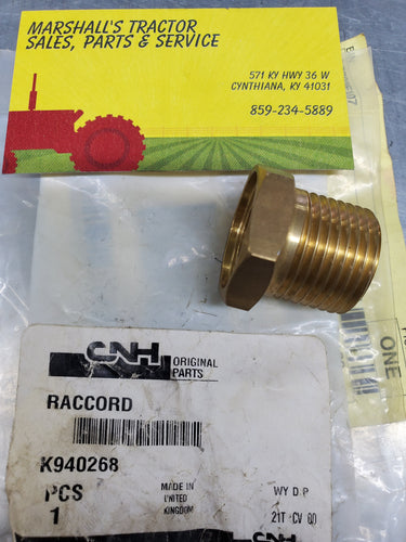 K940268 HEAD COOLANT CONNECTOR FITTING. CASE / DAVID BROWN TRACTOR 1594 1690